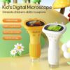 Mikroskop Cyfrowy Kieszonkowy dla Dzieci, Ekran HD 2.0", USB, Podświetlenie LED, Pomarańczowy