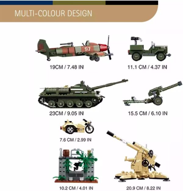 Sluban Klocki Bitwa pod Kurskiem II Wojna Światowa (998 el.) Zestaw Militarny M38-B0697