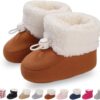 Zimowe Buciki Niemowlęce Ocieplane Polarem Kapcie Niechodki Antypoślizgowe 0-18 M (Unisex)