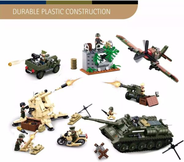 Sluban Klocki Bitwa pod Kurskiem II Wojna Światowa (998 el.) Zestaw Militarny M38-B0697
