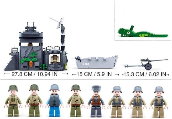 Sluban Klocki Bunkier w Wydmach II Wojna Światowa (765 el.) Zestaw Militarny Kompatybilny