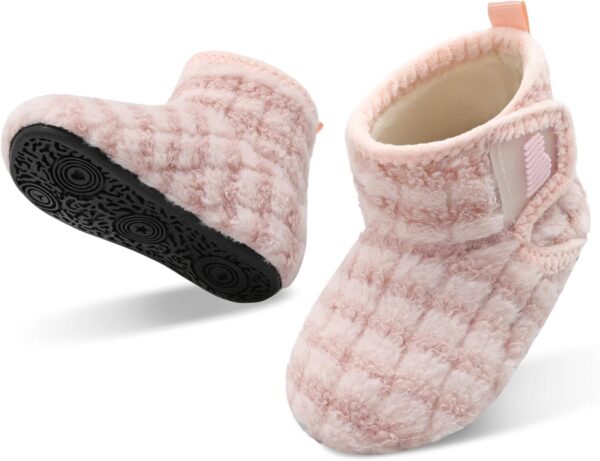 JOINFREE Kapcie Dziecięce Buciki Domowe Antypoślizgowa Gumowa Podeszwa Polar Unisex