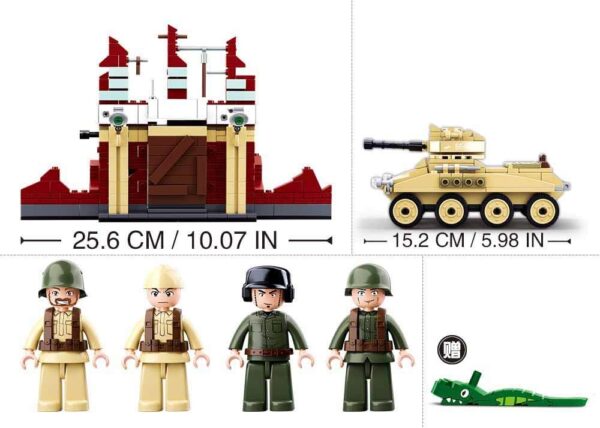 Sluban Klocki Bitwa o Stalingrad II Wojna Światowa (479 el.) Tank i Ruiny Miejskie