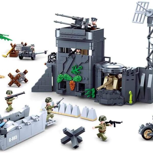 61ePxHO4wOL._AC_SL1000_.jpg Sluban Klocki Bunkier w Wydmach II Wojna Światowa (765 el.) Zestaw Militarny Kompatybilny