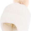 FURTALK Czapka Zimowa Dziecięca (Unisex) Z Nausznikami Polar i Odpinany Pompon (0-6 Lat)