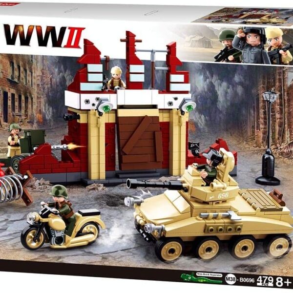 711SqkoDjvL._AC_SL1000_.jpg Sluban Klocki Bitwa o Stalingrad II Wojna Światowa (479 el.) Tank i Ruiny Miejskie