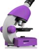 Mikroskop Bresser Junior 40-640x, Edukacyjny Zestaw dla Dzieci, Fioletowy