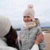 Zestaw Zimowy Czapka i Szalik Dziecięcy Dziewczęcy z Pomponem (0-36 miesięcy) Ciepłe Nauszniki