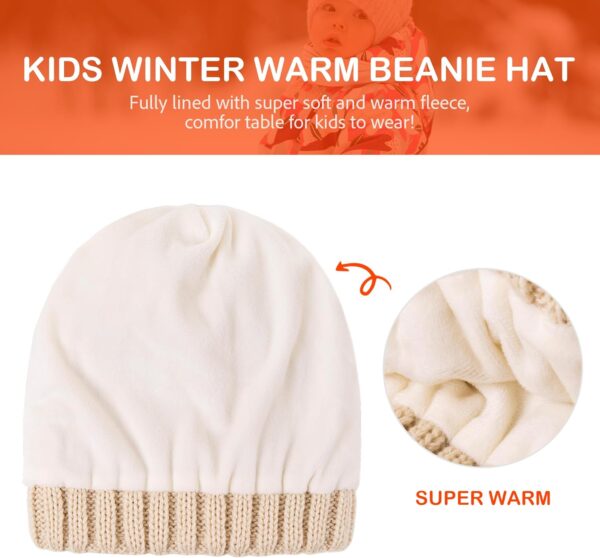 Zestaw 2 Czapki Zimowe Dziecięce (0-36 M) Podwójny Pompon Ciepły Akryl Polar (Unisex)