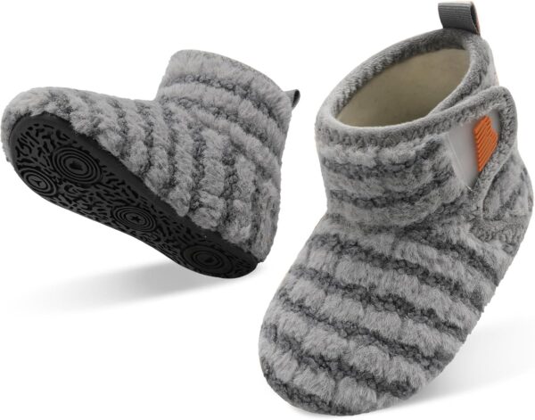 JOINFREE Kapcie Dziecięce Buciki Domowe Antypoślizgowa Gumowa Podeszwa Polar Unisex