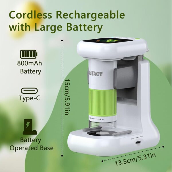 Mikroskop Cyfrowy Ręczny 3w1, Powiększenie 1000x, Ekran HD 2.4", Karta SD, STEM dla Dzieci 3-12