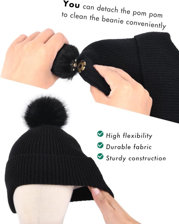 FURTALK Czapka Zimowa Dziecięca (Unisex) Z Nausznikami Polar i Odpinany Pompon (0-6 Lat)