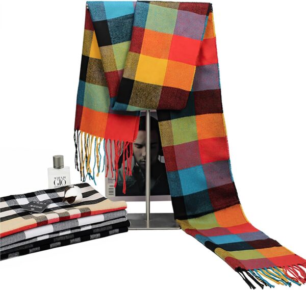 Szalik Damski Męski Unisex Długi Lekki Wzór Krata (Jesień/Zima) 190x33 cm