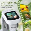 Mikroskop Cyfrowy Ręczny 3w1, Powiększenie 1000x, Ekran HD 2.4", Karta SD, STEM dla Dzieci 3-12
