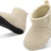 JOINFREE Kapcie Dziecięce Buciki Domowe Antypoślizgowa Gumowa Podeszwa Polar Unisex