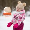 Zestaw 2 Czapki Zimowe Dziecięce (0-36 M) Podwójny Pompon Ciepły Akryl Polar (Unisex)