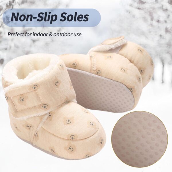 Zimowe Buciki Niemowlęce Ocieplane Polarem Kapcie Niechodki Antypoślizgowe 0-18 M (Unisex)