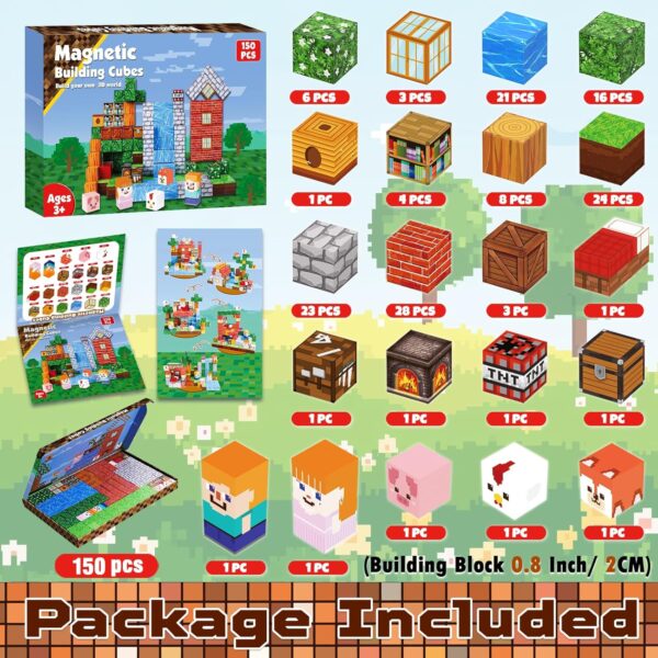 Goody King Klocki Magnetyczne 150 elementów STEM Montessori (3-10 Lat) Prezent na Urodziny