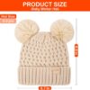 Zestaw 2 Czapki Zimowe Dziecięce (0-36 M) Podwójny Pompon Ciepły Akryl Polar (Unisex)