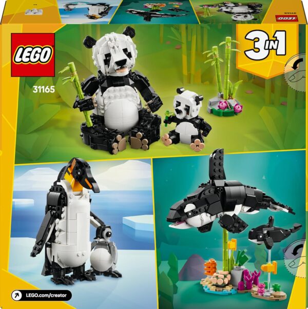 LEGO Creator 3w1 Dzikie Zwierzęta: Rodzina Pandy - Pingwiny lub Orka - Zestaw Kreatywny 31165