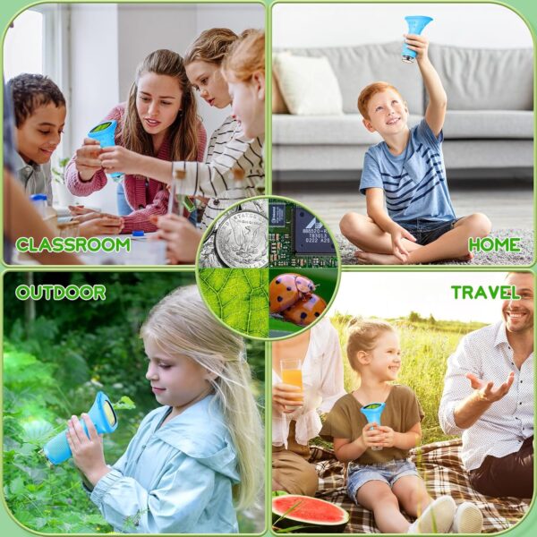 Mikroskop Cyfrowy Kieszonkowy dla Dzieci, Ekran HD 2.0", USB, Podświetlenie LED, Pomarańczowy