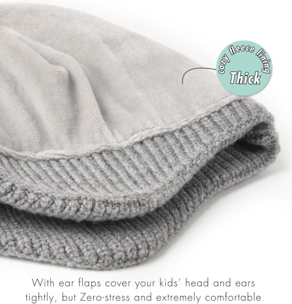 FURTALK Czapka Zimowa Dziecięca (Unisex) Z Nausznikami Polar i Odpinany Pompon (0-6 Lat)