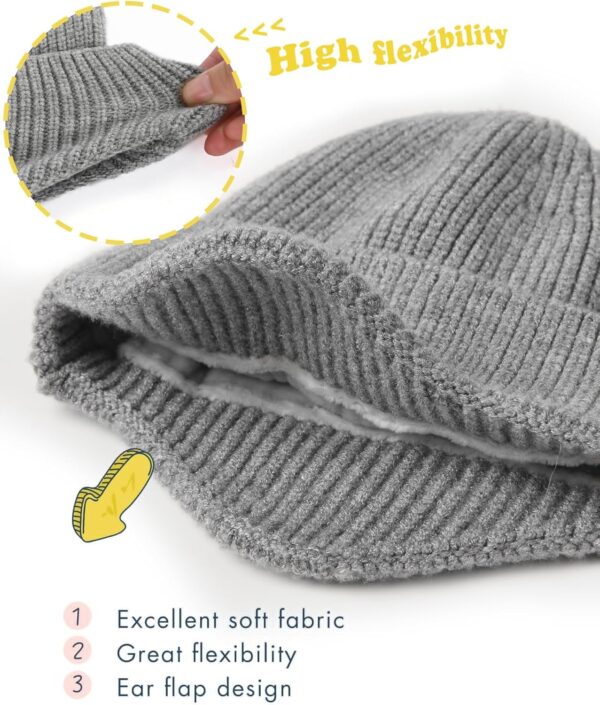 FURTALK Czapka Zimowa Dziecięca (Unisex) Z Nausznikami Polar i Odpinany Pompon (0-6 Lat)