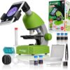Mikroskop Bresser Junior 40-640x, Edukacyjny Zestaw dla Dzieci, Fioletowy