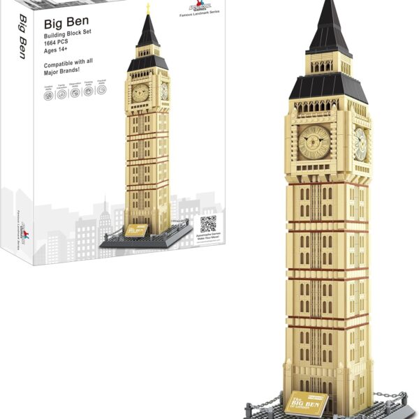 81zkmesdw1L._AC_SL1500_.jpg Klocki Konstrukcyjne APOSTROPHE Games Wieża Zegarowa Big Ben (1664 elementy)