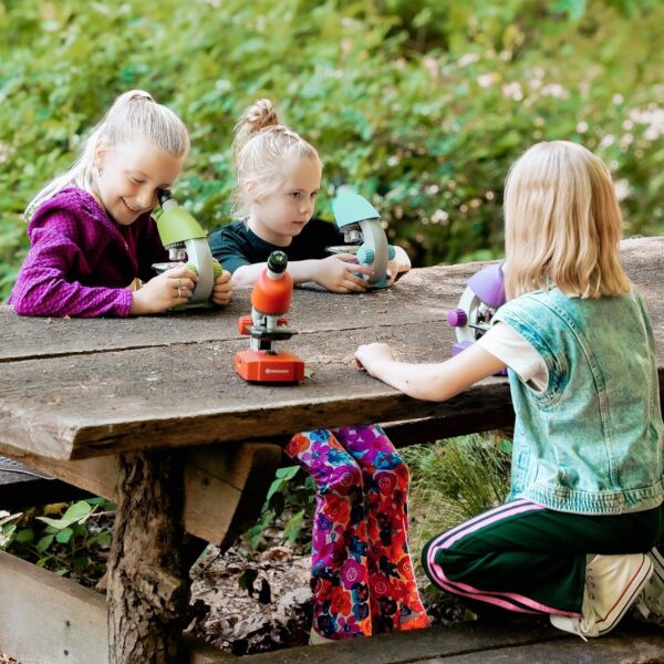 Mikroskop Bresser Junior 40-640x, Edukacyjny Zestaw dla Dzieci, Fioletowy
