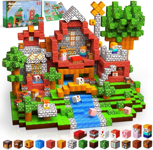 Goody King Klocki Magnetyczne 150 elementów STEM Montessori (3-10 Lat) Prezent na Urodziny