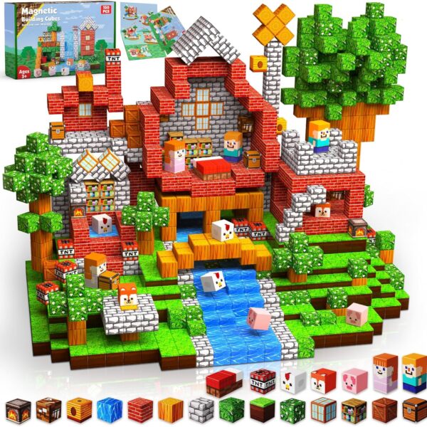 91ZjupJ7hxL._AC_SL1500_.jpg Goody King Klocki Magnetyczne 150 elementów STEM Montessori (3-10 Lat) Prezent na Urodziny