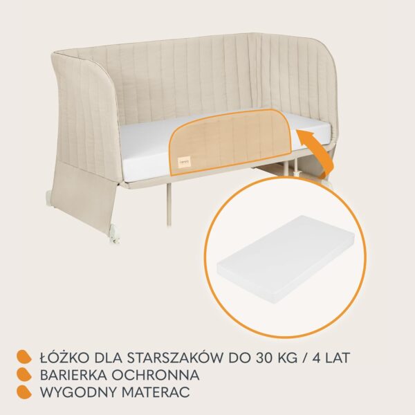 Lionelo Thomi Plus Łóżeczko 5w1 Dostawne Kojec Sofa do 100kg Beżowe