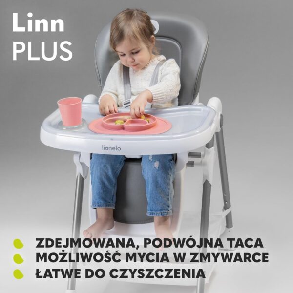 Lionelo Krzesełko do Karmienia Regulowane Beżowe do 15kg z Koszem