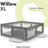 710gsPjCxHL._AC_SL1500_ Lionelo Willow XL Duży Kojec dla Dziecka 187x207 cm Szary Składany