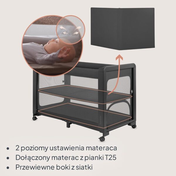 711RameaT1L._AC_SL1500_ Lionelo Patty Łóżeczko Turystyczne i Dostawne 5w1 z Materacem Szare