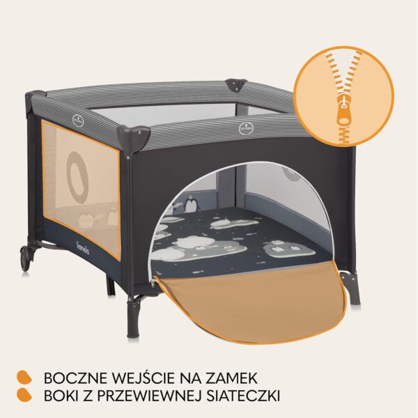 713A7uRHRUL._AC_SL1500_ Lionelo Bonnie Kojec dla Dziecka 100x100 cm Składany z Materacem T25 Szary