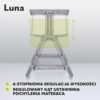Lionelo Luna Łóżeczko Dostawne 2w1 Co-sleeping z Materacem Szare