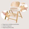 Lionelo Celia Krzesełko do karmienia 2w1 Drewniane do 90kg Szare