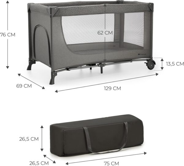 71HcvpxRfKL._AC_SL1500_ Kinderkraft JOY 2 Łóżeczko Turystyczne 2w1 Składane z Torbą Szare