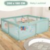 71HdKZ8XhIL._AC_SL1500_ GOPLUS Kojec dla Dziecka 200x180 cm XXL z Piłkami i Materacem Szary