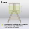 Lionelo Luna Łóżeczko Dostawne 2w1 Co-sleeping z Materacem Szare