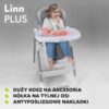 Lionelo Krzesełko do Karmienia Regulowane Beżowe do 15kg z Koszem