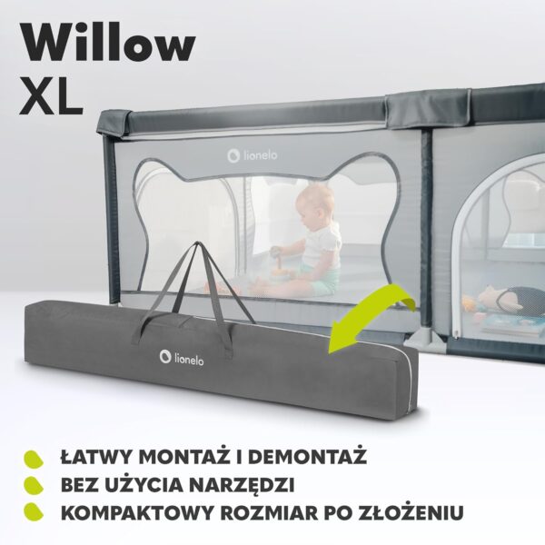 71UcAF4ZFhL._AC_SL1500_ Lionelo Willow XL Duży Kojec dla Dziecka 187x207 cm Szary Składany