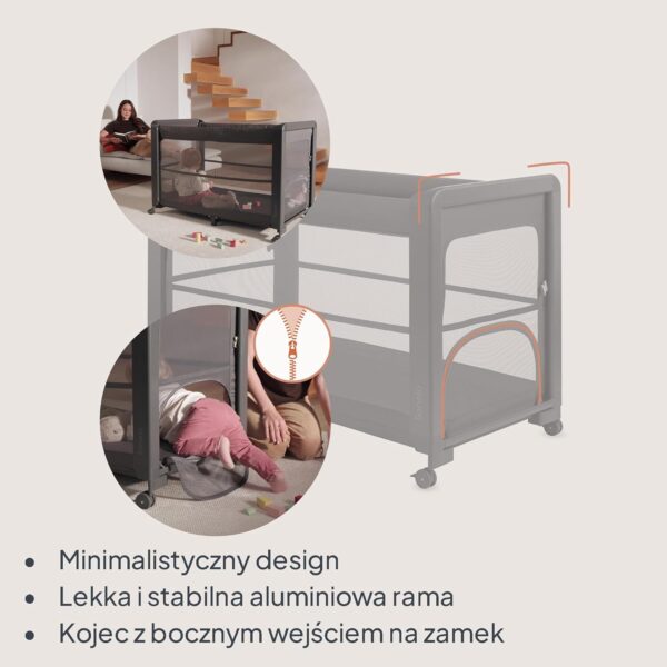 71ZNto87MqL._AC_SL1500_ Lionelo Patty Łóżeczko Turystyczne i Dostawne 5w1 z Materacem Szare