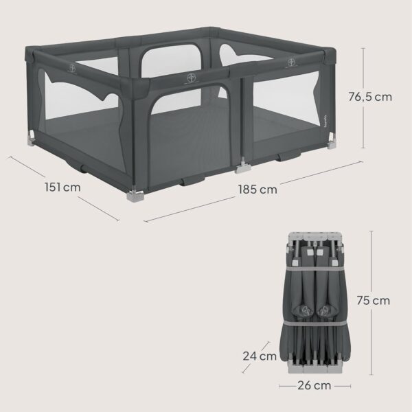Lionelo Florence Kojec dla Dziecka 150x180 cm Easy Fold Składany Szary
