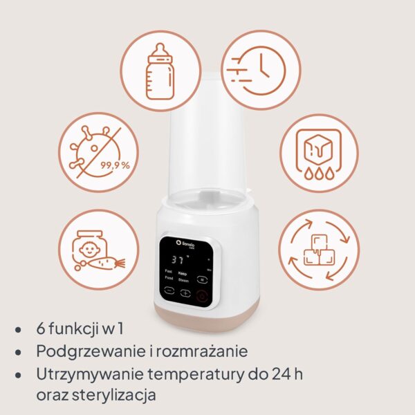 71kJaThDfvL._AC_SL1500_ Lionelo Thermup 3.0 Podgrzewacz do butelek 6w1 Sterylizator 400W Cyfrowy