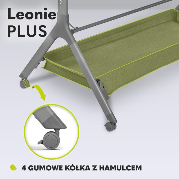 Lionelo Leonie Plus Łóżeczko Dostawne 3w1 z Funkcją Kołyski Szare