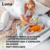 Lionelo Luna Łóżeczko Dostawne 2w1 Co-sleeping z Materacem Szare