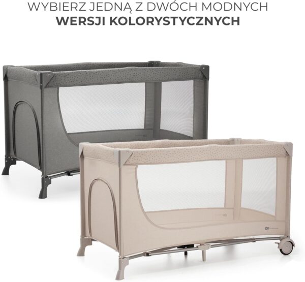 81Gu2sMuEFL._AC_SL1500_ Kinderkraft JOY 2 Łóżeczko Turystyczne 2w1 Składane z Torbą Szare